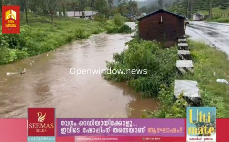 ശക്തമായ മഴയെ തുടർന്ന്  വണ്ടിപ്പെരിയാർ ചോറ്റുപാറത്തോട്ടിൽ  ജലനിരപ്പ് ഉയർന്നു ; തീരദേശവാസികൾ ആശങ്കയിൽ