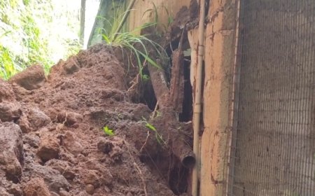 കാലവർഷത്തിൽ മണ്ണിടിഞ്ഞ് കട്ടപ്പന  മേട്ടുക്കുഴിയിൽ വീട് ഭാഗികമായി തകർന്നു