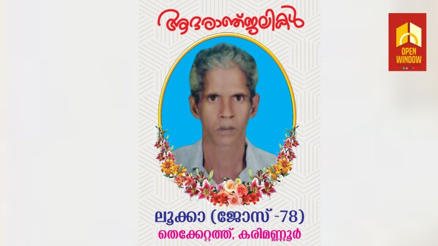 തൊടുപുഴ കരിമണ്ണൂര് തെക്കേറ്റത്ത് ലൂക്കാ (ജോസ് 78) നിര്യാതനായി