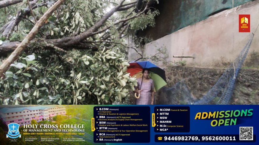 ഉപ്പുതറയിൽ കഴിഞ്ഞ ദിവസം രാത്രിയിൽ ഉണ്ടായ ശക്തമായ കാറ്റിലും മഴയിലും കോതപാറ വരകാലായിൽ ലതയുടെ വീടിൻ്റെ മുകളിലേക്ക് ഈട്ടി  മരം കടപുഴകി വീണു