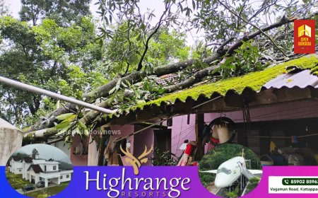 ശക്തമായ കാറ്റിലും മഴയിലും
കൊന്നത്തടി പഞ്ചായത്തിലെ
കരിമല ഇല്ലിസിറ്റിയിൽ
വീടിനു മീതെ മരം വീണു