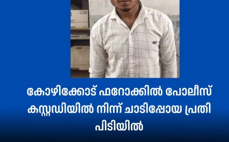 പോലീസ് കസ്റ്റഡിയില്‍നിന്ന് രക്ഷപ്പെട്ട പ്രതി ഊര്‍ജിത അന്വേഷണത്തിനൊടുവില്‍ പിടിയില്‍