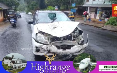 കട്ടപ്പന കാഞ്ചിയാറിൽ കാറും ബൈക്കും കൂട്ടിയിടിച്ച് അപകടം