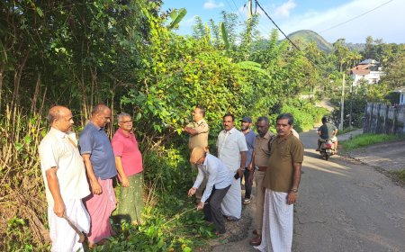 കട്ടപ്പന പോലീസും റെസിഡന്റ് അസോസിയേഷനും കൈകോർത്തു,റോഡിലേ കാട് നീങ്ങി