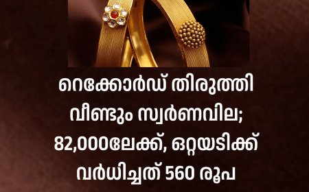 റെക്കോര്‍ഡ് തിരുത്തി വീണ്ടും സ്വര്‍ണവില; 82,000ലേക്ക്, ഒറ്റയടിക്ക് വര്‍ധിച്ചത് 560 രൂപ