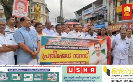 ബി ജെ പി നേതാവിനെ സംരക്ഷിക്കുന്ന സി പി എം നിലപാടിൽ പ്രതിഷേധിച്ചുകൊണ്ട് കോൺഗ്രസ്‌ കട്ടപ്പന ബ്ലോക്ക് കമ്മറ്റിയുടെ നേതൃത്വത്തിൽ കട്ടപ്പനയിൽ പ്രതിഷേധ സംഗമം നടത്തി