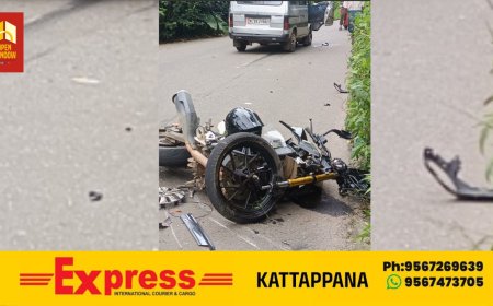 രാജാക്കാടിന് സമീപം ഒമിനിവാനും ബൈക്കും കൂട്ടിയിടിച്ച് അപകടം