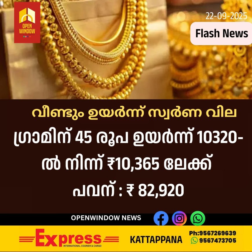 തൊട്ടാൽ പൊള്ളും പൊന്ന് ; ജനങ്ങളുടെ സ്വർണം എന്ന സ്വപ്നത്തിന് മേൽ തിരിച്ചടിയായി സ്വർണവില ; ഒരേ ദിവസം രണ്ട് തവണ ഉയർന്ന് സ്വർണ വില..