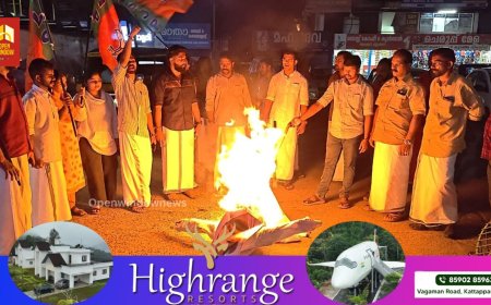 ശബരിമലയിലെ സ്വർണ്ണപ്പാളി വിവാദവുമായി ബന്ധപ്പെട്ട് മുഖ്യമന്ത്രി പിണറായി വിജയനെതിരെയും    ദേവസ്വം മന്ത്രി വി എൻ വാസവനെതിരെയും  യുവമോർച്ച ഇടുക്കി സൗത്ത് ജില്ലാ കമ്മിറ്റിയുടെ നേതൃത്വത്തിൽ  കോലം കത്തിച്ച് പ്രതിഷേധിച്ചു