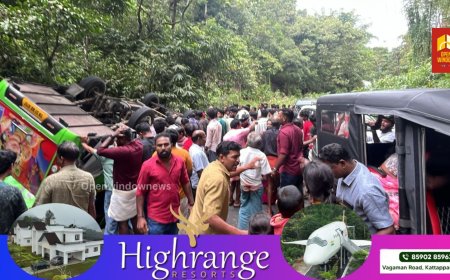 അടിമാലി മാങ്കുളം വിരിപ്പാറയിൽ വിനോദ സഞ്ചാരികൾ സഞ്ചരിച്ച മിനി ബസ് മറിഞ്ഞ് അപകടം