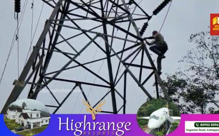 ഇരട്ടയാർ ശാന്തിഗ്രാമിൽ 66 കെ വി വൈദ്യുത ടവറിന് ഇടിമിന്നലേറ്റു.ഇടിമിന്നലിൽ 66 കെ വി ലൈനിന്റെ ഡിസ്ക് കണ്ടക്ടർ കത്തി നശിച്ചു