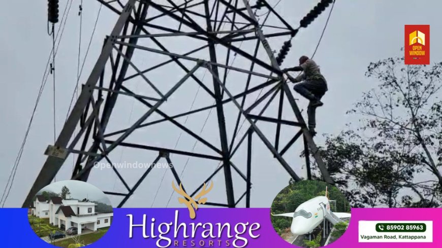 ഇരട്ടയാർ ശാന്തിഗ്രാമിൽ 66 കെ വി വൈദ്യുത ടവറിന് ഇടിമിന്നലേറ്റു.ഇടിമിന്നലിൽ 66 കെ വി ലൈനിന്റെ ഡിസ്ക് കണ്ടക്ടർ കത്തി നശിച്ചു
