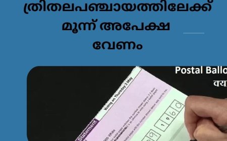 പോസ്റ്റല്‍ ബാലറ്റ്: ത്രിതലപഞ്ചായത്തിലേക്ക് മൂന്ന് അപേക്ഷ വേണം
