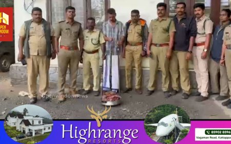 പീരുമേട് പാമ്പനാറിനു സമീപം ലാഡ്രം എസ്റ്റേറ്റിൽ നിന്നും കേഴയാടിനെ വേട്ടയാടിയ ആളെ വനംവകുപ്പ് അറസ്റ്റു ചെയ്തു.