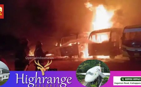 തിരുവനന്തപുരം ട്രിവാന്‍ഡ്രം സ്‌കോട്ടിഷ് സ്‌കൂളില്‍ തീപിടിത്തം; 3 ബസുകള്‍ കത്തിനശിച്ചു, സംഭവം പുലര്‍ച്ചെ