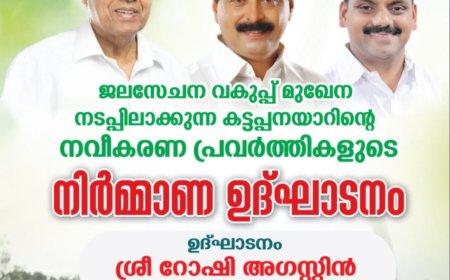 കട്ടപ്പനയാറിന്റെ നവീകരണ പ്രവർത്തികളുടെ നിർമ്മാണ ഉദ്ഘാടനം നാളെ (27)
