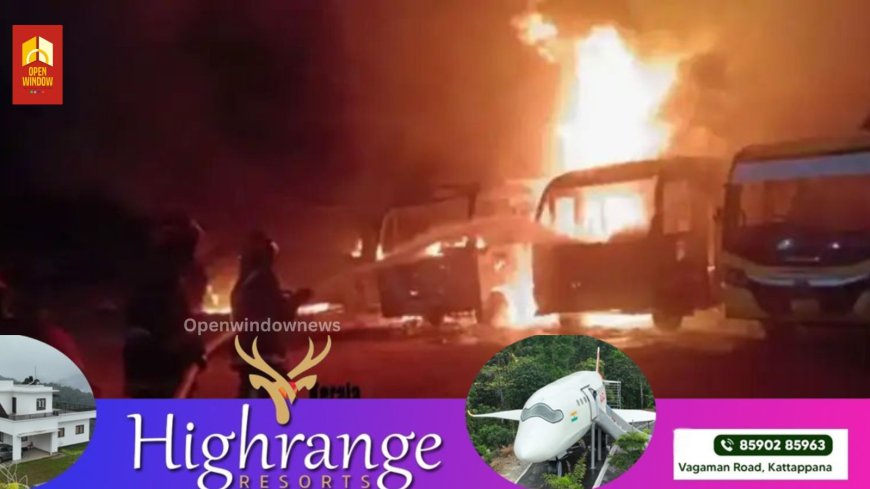 തിരുവനന്തപുരം ട്രിവാന്‍ഡ്രം സ്‌കോട്ടിഷ് സ്‌കൂളില്‍ തീപിടിത്തം; 3 ബസുകള്‍ കത്തിനശിച്ചു, സംഭവം പുലര്‍ച്ചെ