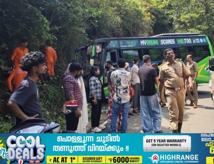 പാഞ്ചാലിമേടിന് സമീപം വിനോദസഞ്ചാരികളുടെ മിനി ബസ് അപകടത്തിൽപ്പെട്ടു; 9 പേർക്ക് പരിക്ക്