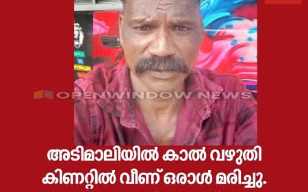 അടിമാലിയില്‍ കാല്‍ വഴുതി കിണറ്റില്‍ വീണ് ഒരാള്‍ മരിച്ചു. പനംകുട്ടി സ്വദേശി
നെല്ലിക്കല്‍ സജി ആണ് മരിച്ചത്.