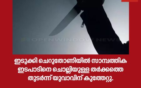 ഇടുക്കി ചെറുതോണിയിൽ സാമ്പത്തിക ഇടപാടിനെ ചൊല്ലിയുള്ള തർക്കത്തെ തുടർന്ന് യുവാവിന് കുത്തേറ്റു.