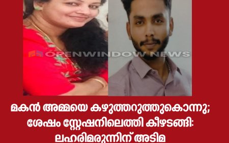 മകൻ അമ്മയെ കഴുത്തറുത്തുകൊന്നു; ശേഷം സ്റ്റേഷനിലെത്തി കീഴടങ്ങി: ലഹരിമരുന്നിന് അടിമ
