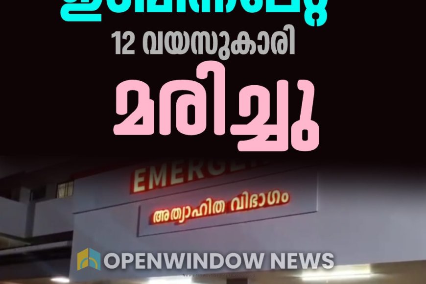 തൊടുപുഴ ഉറവപ്പാറയിൽ ഇടിമിന്നലേറ്റ് 12 വയസുകാരിയായ പെൺകുട്ടി മരിച്ചു