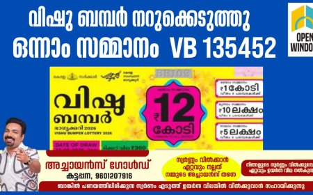 വിഷു ബമ്പര്‍ നറുക്കെടുത്തു, 
12 കോടിയുടെ ഭാഗ്യശാലി  കൊല്ലത്ത്