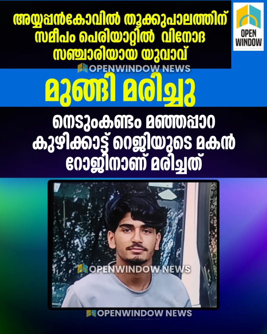 അയ്യപ്പൻകോവിൽ തൂക്കുപാലത്തിന് സമീപം വിനോദ സഞ്ചാരത്തിനെത്തിയ യുവാവ് പെരിയാറ്റിൽ മുങ്ങി മരിച്ചു.