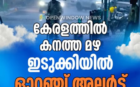 കനത്ത മഴ; നാല് ജില്ലകളിലെ വിദ്യാഭ്യാസ സ്ഥാപനങ്ങൾക്ക് അവധി, ഇടുക്കിയിൽ ഓറഞ്ച് അലർട്ട്