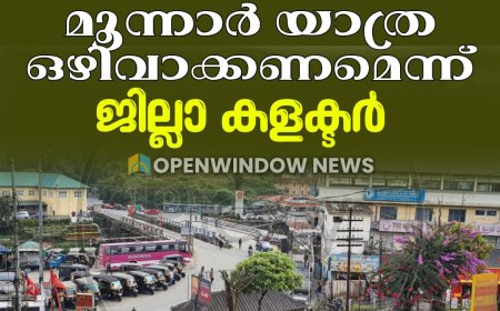 മണ്ണിടിച്ചില്‍ ഭീഷണി: മൂന്നാര്‍ യാത്ര ഒഴിവാക്കണമെന്ന് ജില്ലാ കളക്ടര്‍