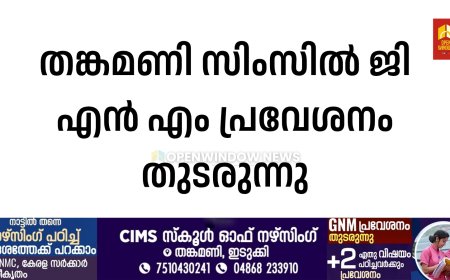 തങ്കമണി സിംസിൽ ജി എൻ എം പ്രവേശനം തുടരുന്നു.