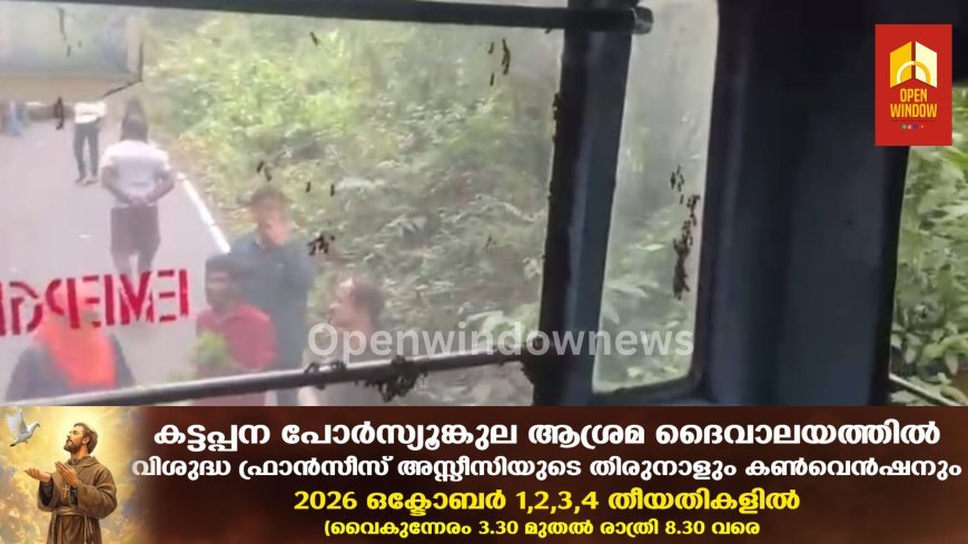 ഇടുക്കിയില്‍  കെഎസ്ആര്‍ടിസി ബസിനുള്ളില്‍ പെരും തേനീച്ചയുടെ ആക്രമണം; സംഭവം പത്തനംതിട്ട ഗവി കുമളി ബസില്‍; യാത്രക്കാര്‍ക്കും ബസ് ജീവനക്കാര്‍ക്കും പരിക്ക്