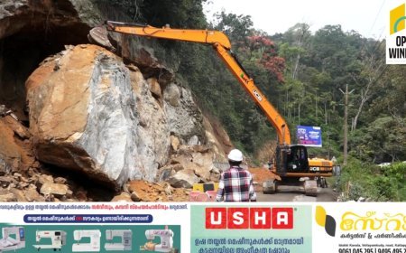 പള്ളിവാസല്‍ രണ്ടാം മൈലിന് സമീപം വലിയ പാറ അടര്‍ന്ന് വീഴാറായ സാഹചര്യം; മൂന്നാറിലേക്കുള്ള ഗതാഗതം ആനച്ചാല്‍ വഴി തിരിച്ചു വിടുമെന്ന് ജില്ലാ ദുരന്ത നിവാരണ അതോറിറ്റി